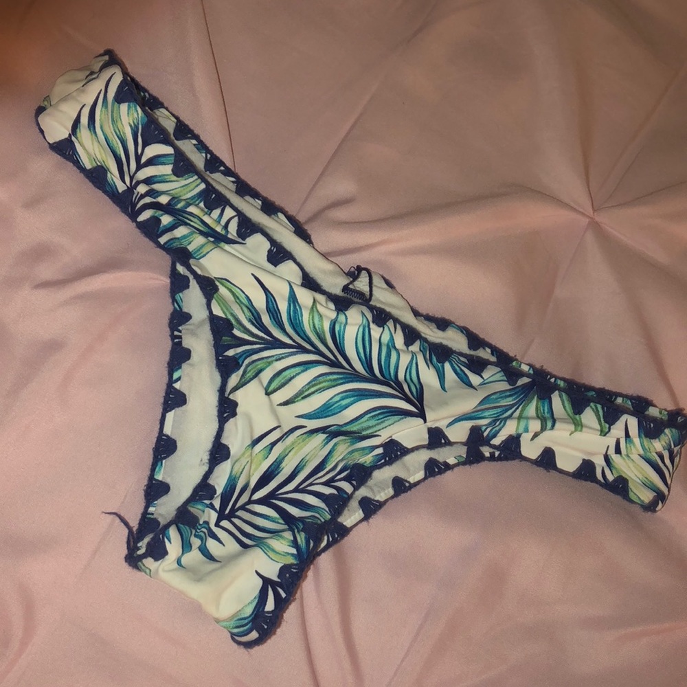 White, ruched bathing suit bottom!